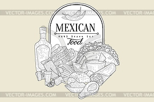 Mexican Food Vintage Sketch - vector image