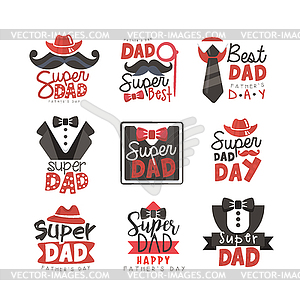Логотип Super Dad, Отцы День - клипарт Royalty-Free