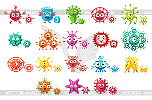 Bacteria And Virus Fun Set - vector image