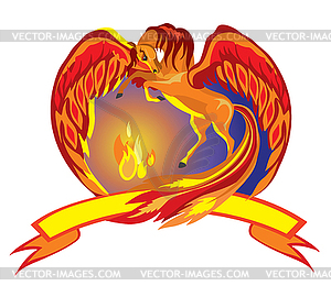 Pegasus with fire - vector clip art
