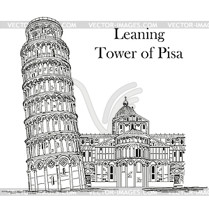 Leaning Tower of Pisa - royalty-free vector clipart