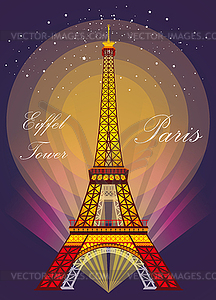 Eiffel tower in different colors - vector EPS clipart