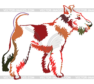 Colorful decorative standing portrait of dog Fox - vector clip art