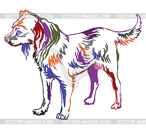 Colorful decorative standing portrait of dog Russia - vector image