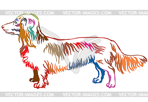 Colorful decorative standing portrait of dog - vector image