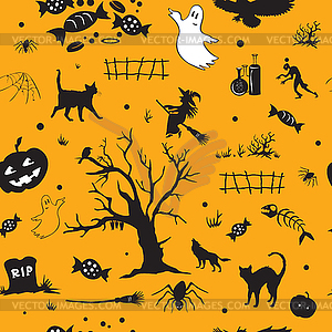 Halloween seamless pattern - vector clipart