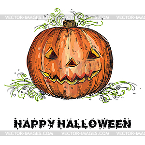 Hand drawing Halloween pumpkin - vector clipart