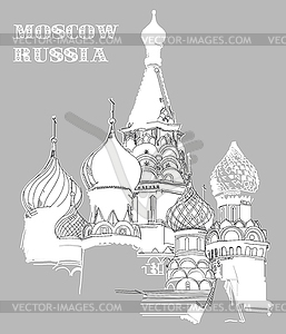 Изображение с Собором Василия Блаженного в Москве - клипарт