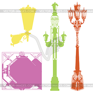 Set of colorful street lanterns- - vector clip art