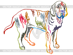 Colorful decorative standing portrait of Fila - vector clipart
