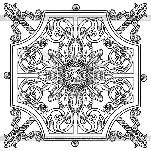 Old botanical lattice - vector clipart