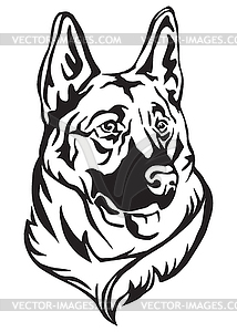 Decorative portrait of German shepherd - vector clipart