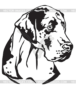 Decorative portrait of Great Dane - stock vector clipart