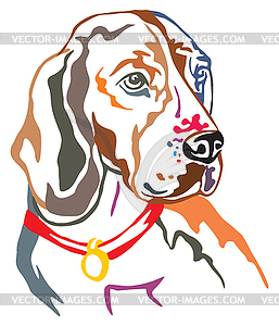 Colorful decorative portrait of Beagle - vector clip art