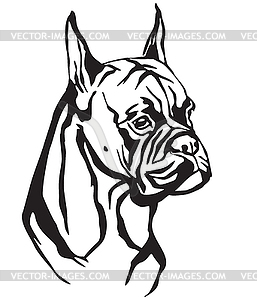 Decorative portrait of Dog Boxer - vector clipart / vector image