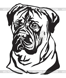 Decorative portrait of Dog Bullmastiff - vector image