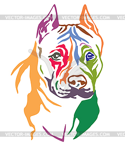 Colorful decorative portrait of Dog American - vector image