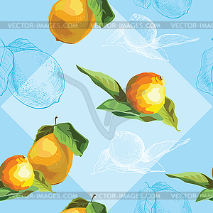Seamless pattern with lemon - vector image
