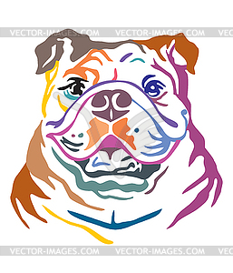 Colorful decorative portrait of Dog Bulldog - vector clipart