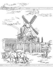 Hand drawing Holland  - vector clipart