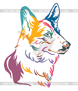 Colorful decorative portrait of Dog Welsh Corgi - vector clipart