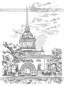 Рука рисунок Санкт-Петербург - векторная иллюстрация