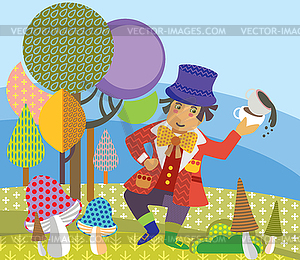 Cartoon Mad Hatter image - royalty-free vector clipart