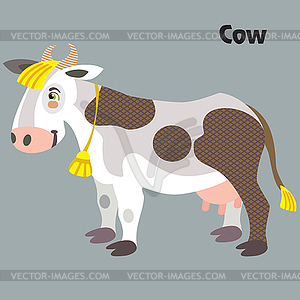 Cartoon cow - vector clip art