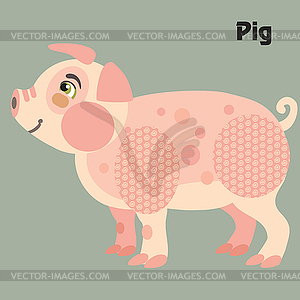 Cartoon pig - vector clipart