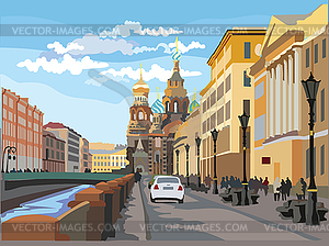 Красочный Санкт-Петербург - клипарт в векторе / векторное изображение