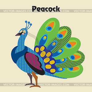 Cartoon peacock - vector clipart