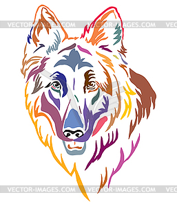 Colorful decorative portrait of Longhaired German - vector image