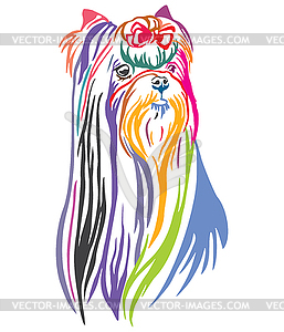 Colorful decorative portrait of Yorkshire Terrier - vector clip art