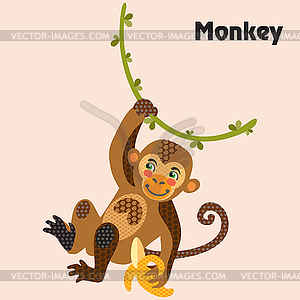 Cartoon monkey - vector clip art