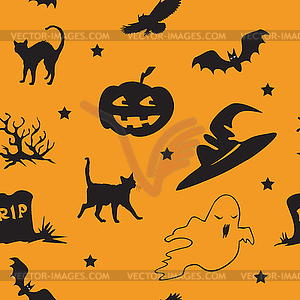 Halloween seamless pattern - vector image