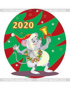 Christmas mouse - vector image