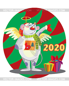 Christmas mouse 10 - vector EPS clipart