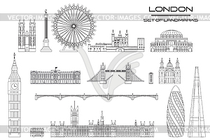 London skyline line art  - vector image