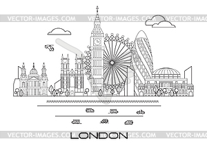 London skyline line art  - vector clip art
