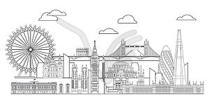 London skyline line art  - vector image