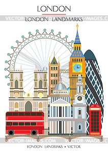 Colorful London landmark 10 - vector clipart