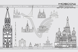 Moscow skyline line art 10 - vector image