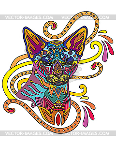 Colorful ornamental cat  - vector image