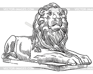 Stone lion  - vector image