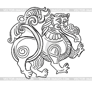 Stone lion  - vector image