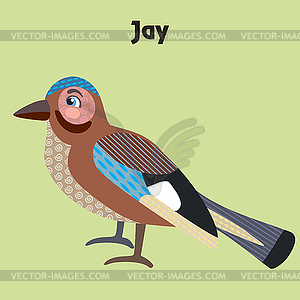 Cartoon jay - vector clipart / vector image