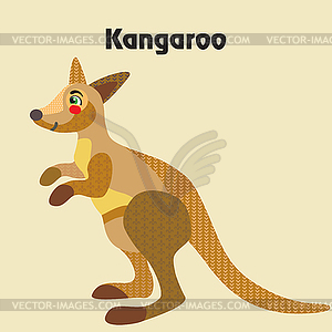 Cartoon kangaroo - vector image