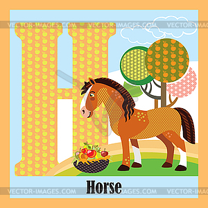 Animal alphabet H - vector image