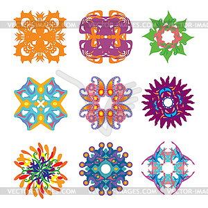 Round pattern set - vector EPS clipart