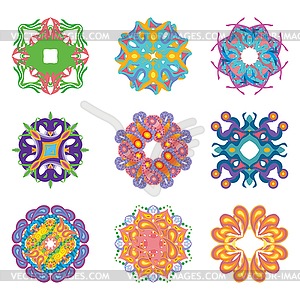 Round pattern set - vector clipart